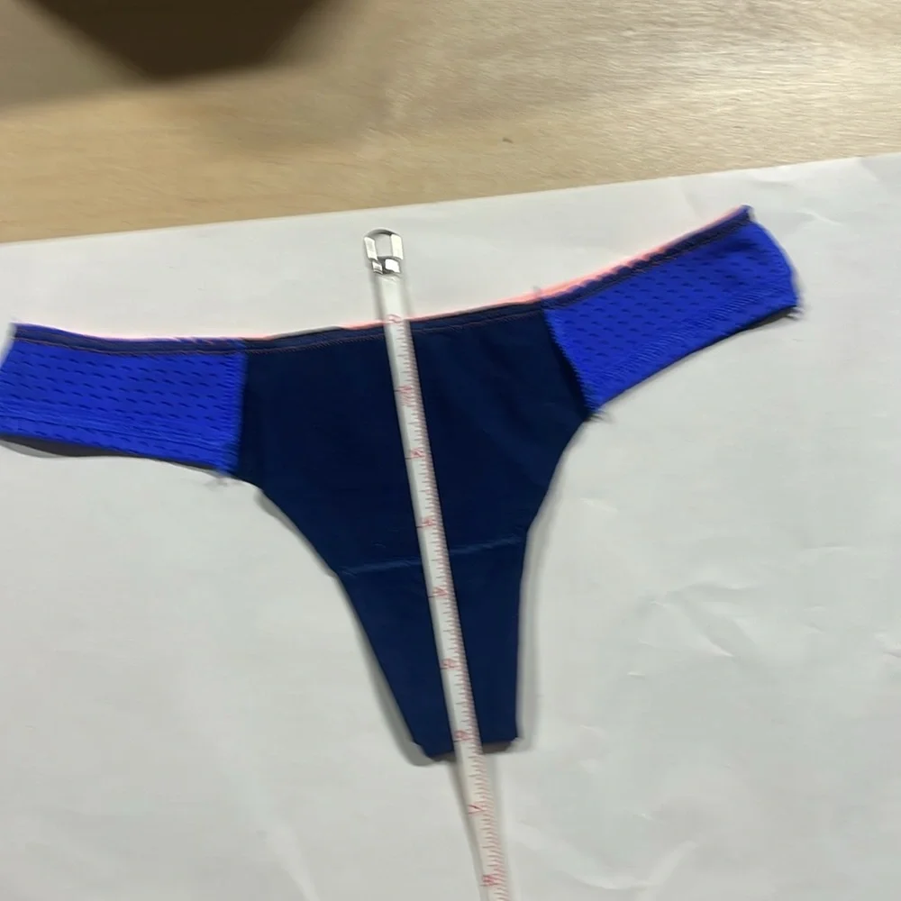 Victoria's Secret PINK Blue and Pink Thong Underwear Panties‎ P043 XS